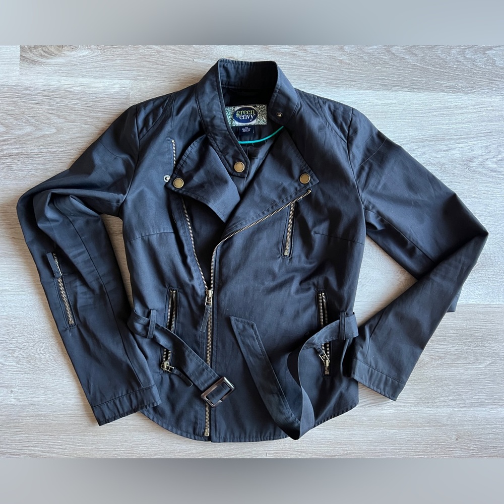 Green with Envy | Belted Moto Jacket